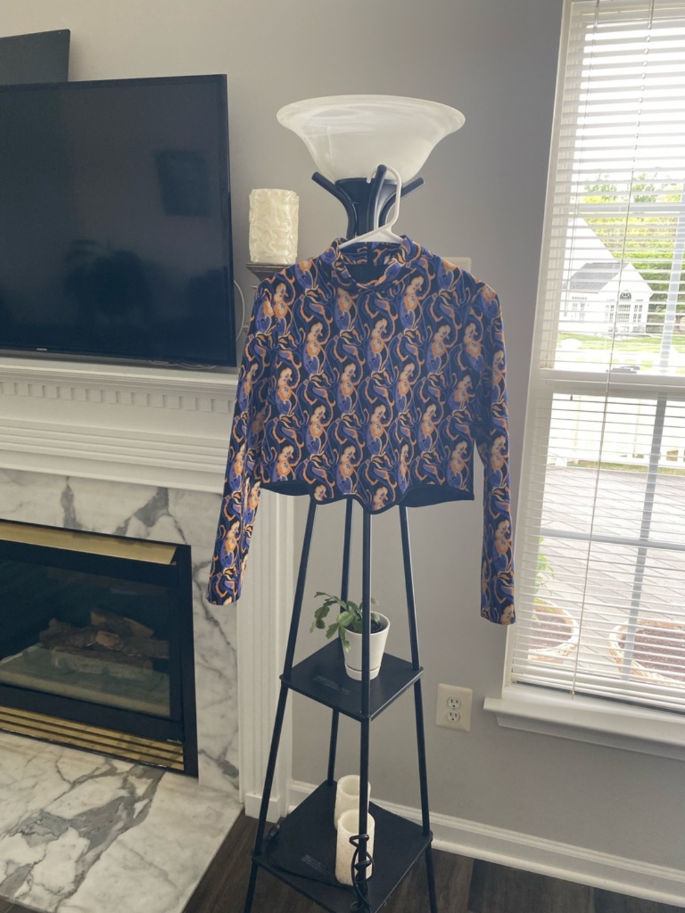 NWT Zara Printed High Neck Cropped Top - Size M - Picture 4 of 11